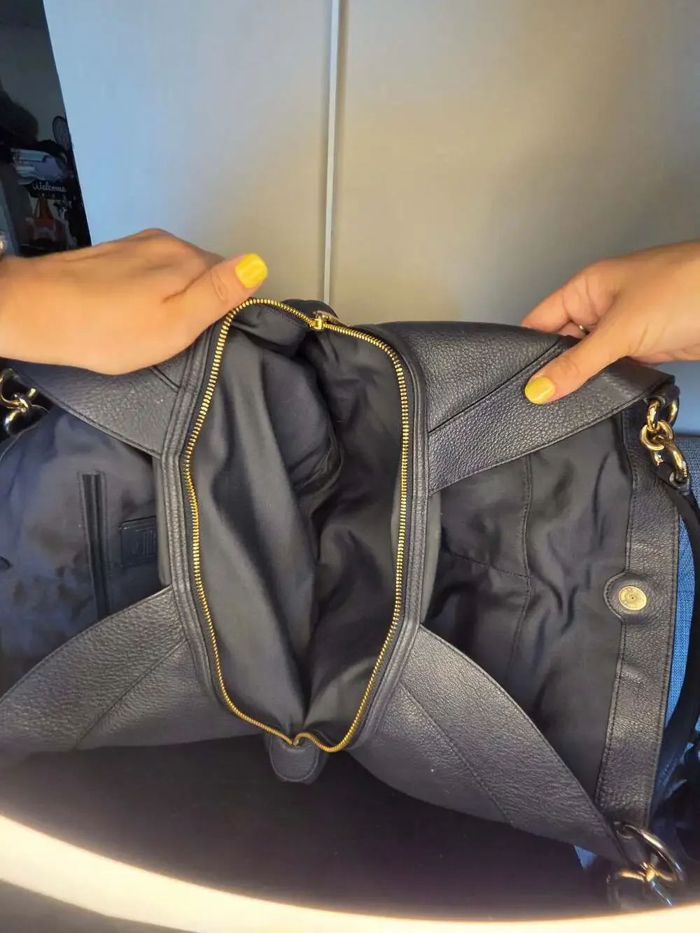 Coach Pebble Leather Hobo Shoulder Bag with Gold Tone Hardware